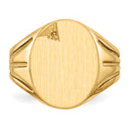 14k 14.0x16.0mm Open Back Diamond Mens Signet Ring Mounting (No Stone Included)