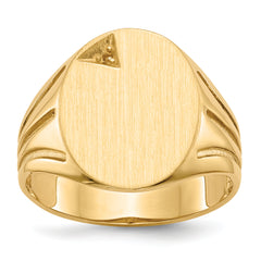 14k 14.0x16.0mm Open Back Diamond Mens Signet Ring Mounting (No Stone Included)
