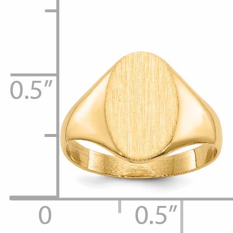 14k 8.5x12.0mm Closed Back Signet Ring