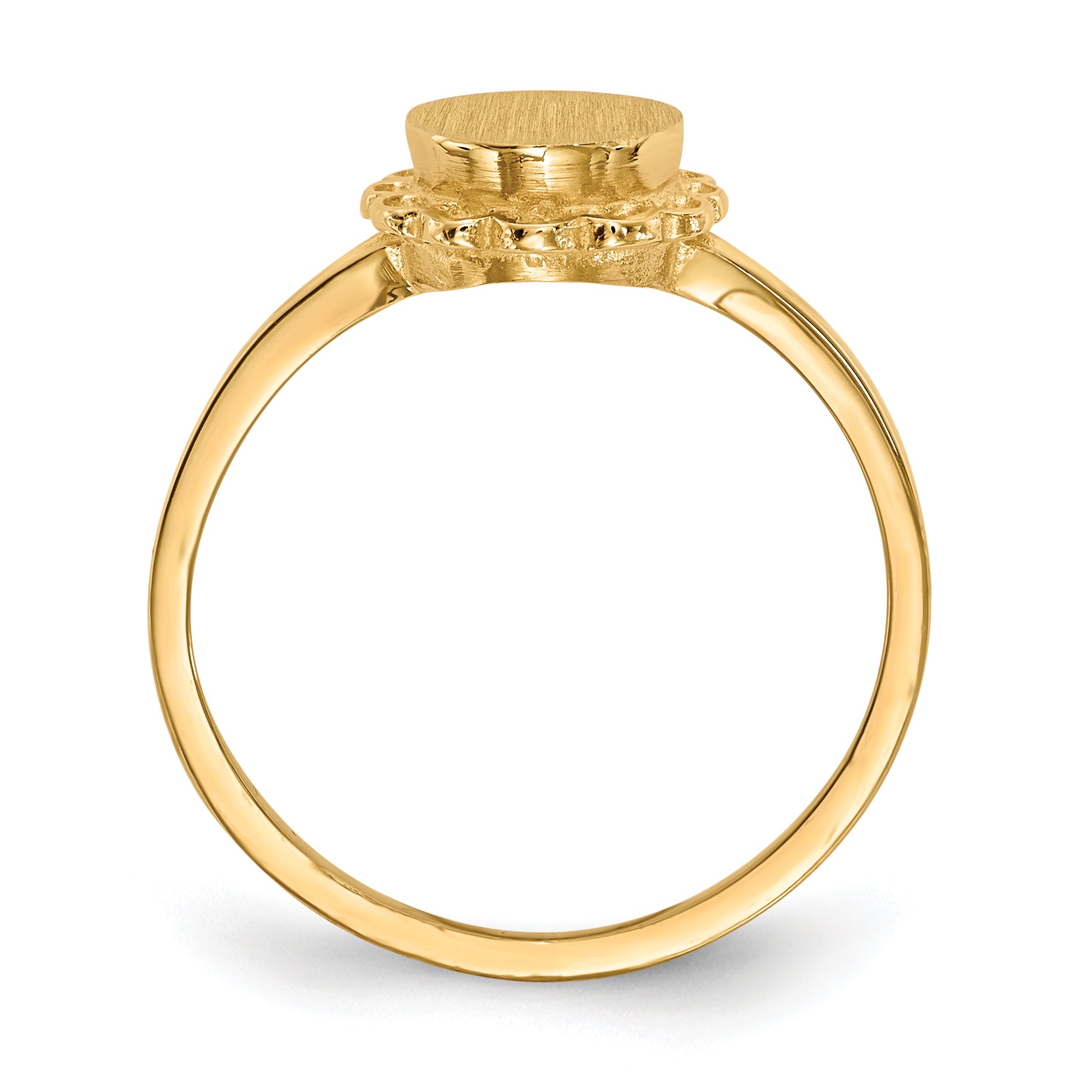 14k 6.5x7.0mm Open Back Signet Ring