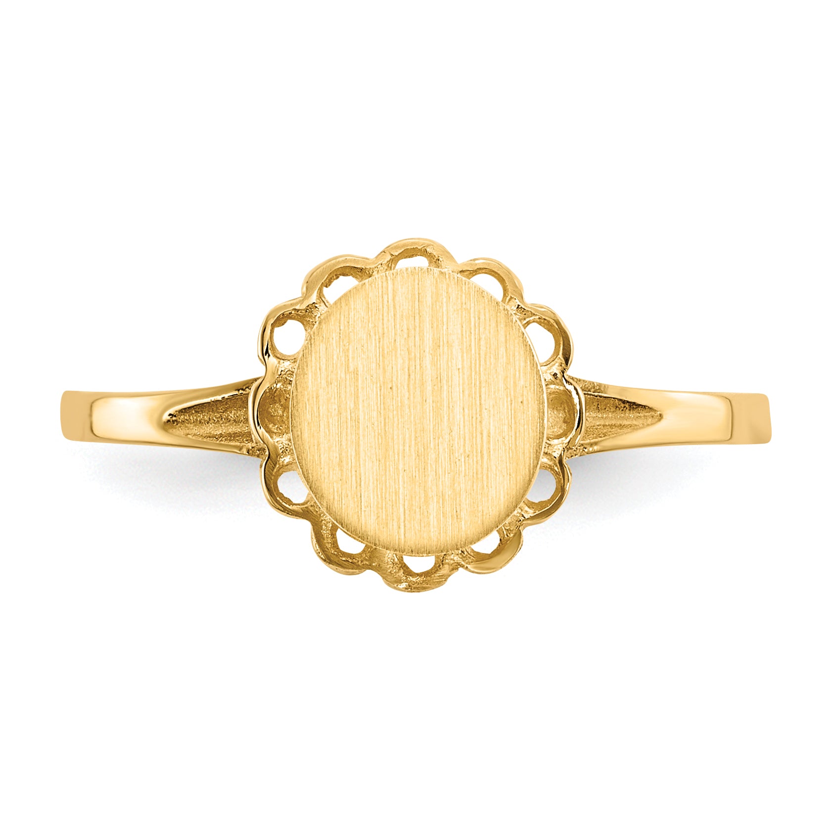 14k 6.5x7.0mm Open Back Signet Ring