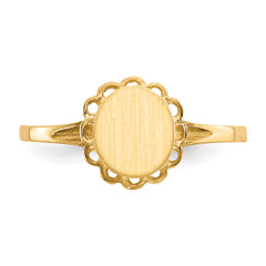 14k 6.5x7.0mm Open Back Signet Ring