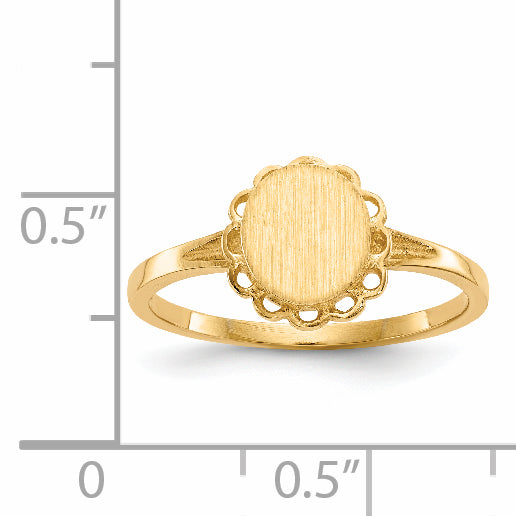 14k 6.5x7.0mm Open Back Signet Ring