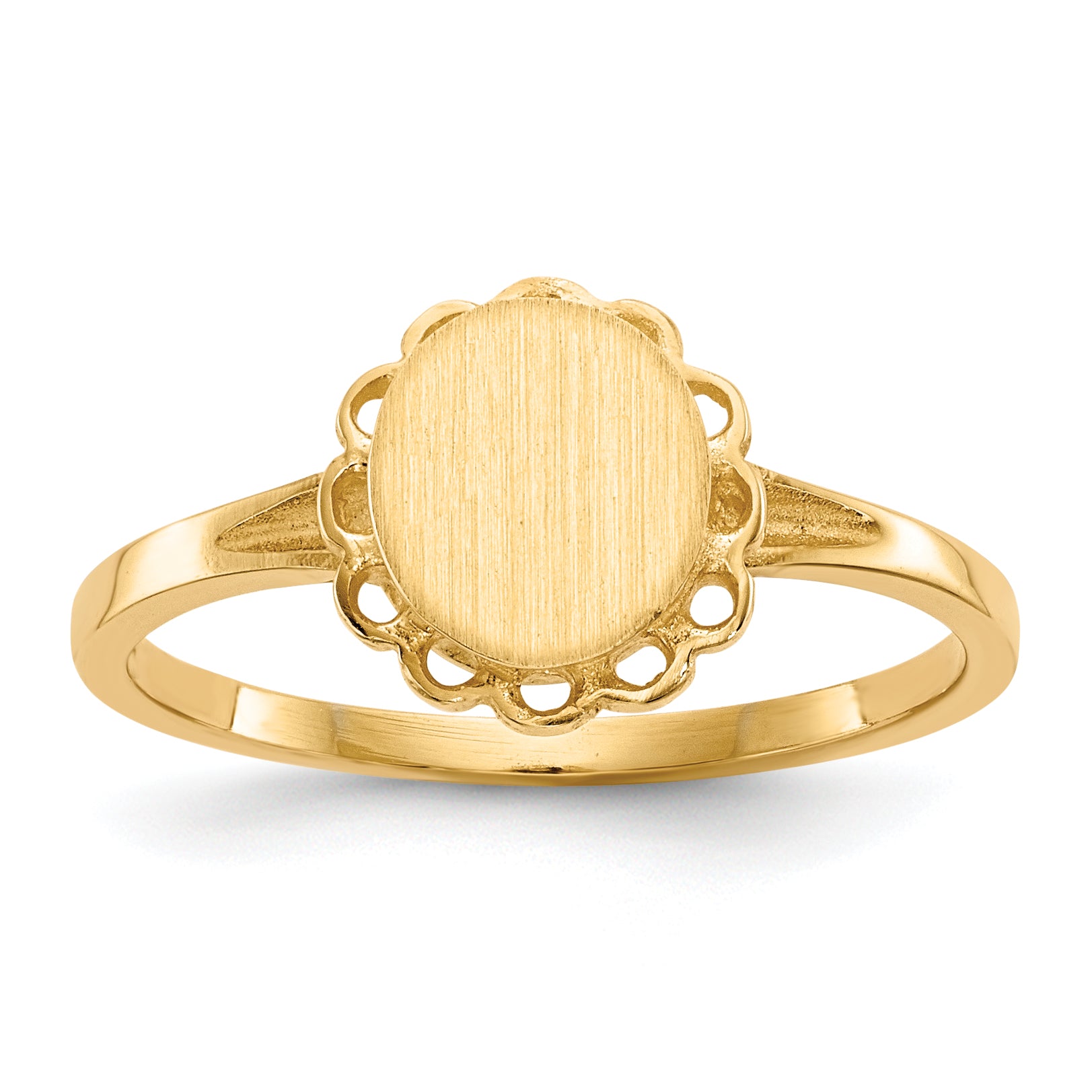 14k 6.5x7.0mm Open Back Signet Ring Main image