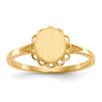 14k 6.5x7.0mm Open Back Signet Ring