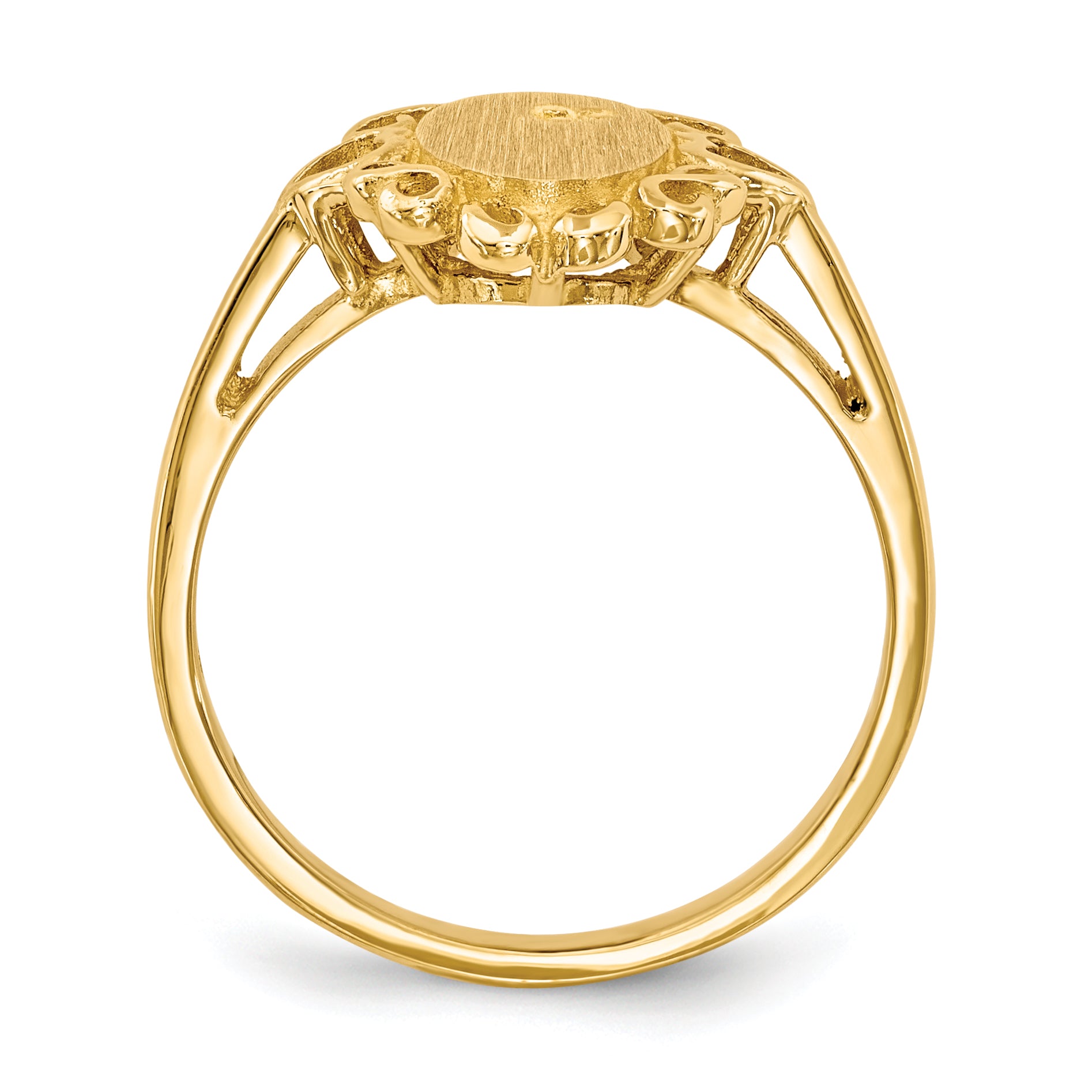 14k 6.0x11.5mm Open Back Diamond Signet Ring Mounting (No Stone Included)