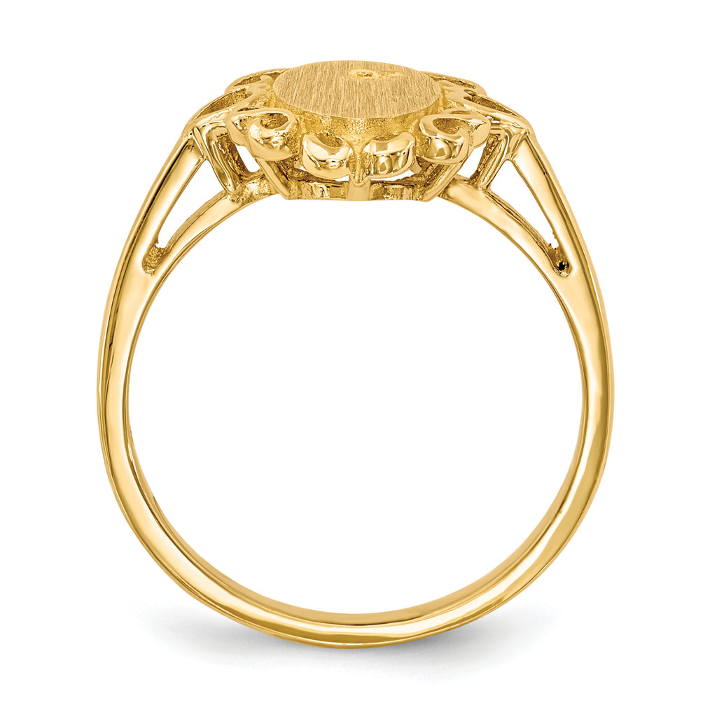 14k 6.0x11.5mm Open Back Diamond Signet Ring Mounting (No Stone Included)