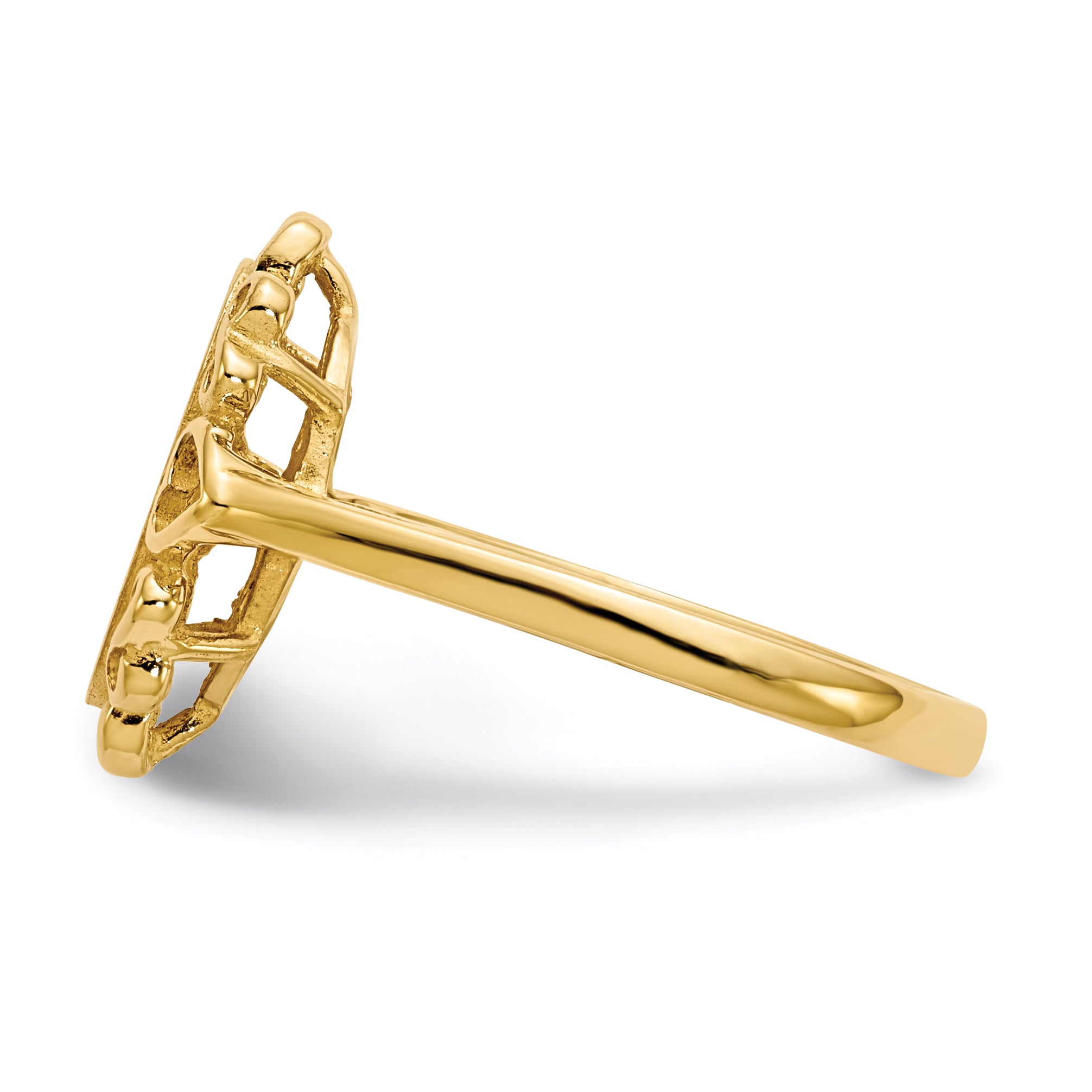 14k 6.0x11.5mm Open Back Diamond Signet Ring Mounting (No Stone Included)