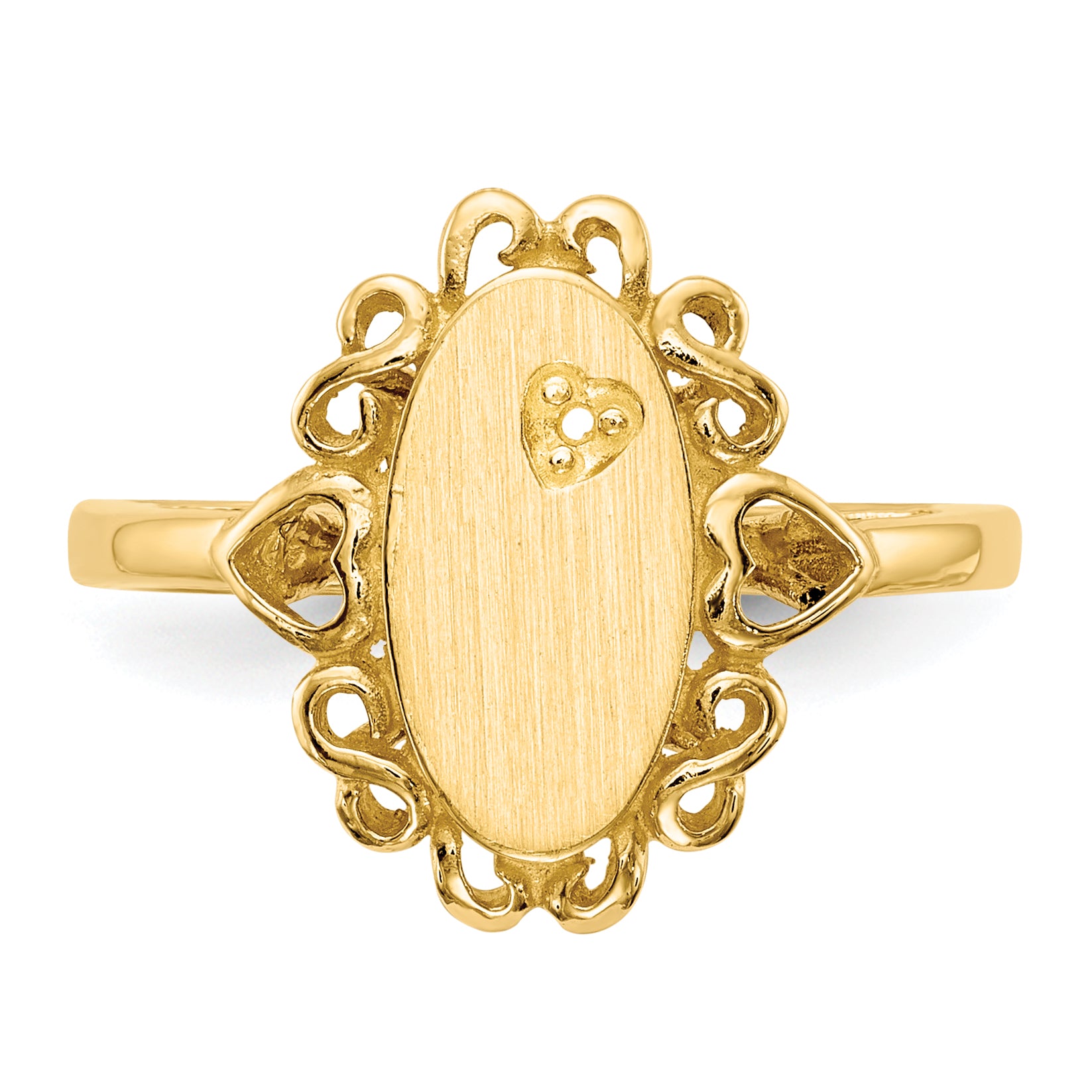14k 6.0x11.5mm Open Back Diamond Signet Ring Mounting (No Stone Included)