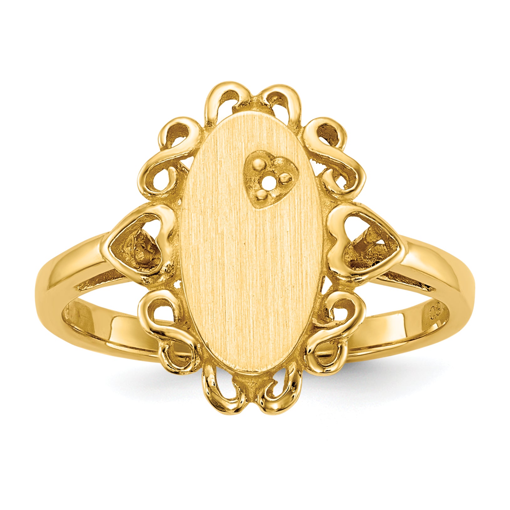 14k 6.0x11.5mm Open Back Diamond Signet Ring Mounting (No Stone Included) Main image