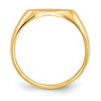 14k 11.0x6.5mm Diamond Open Back Signet Ring Mounting (No Stone Included)