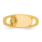 14k 11.0x6.5mm Diamond Open Back Signet Ring Mounting (No Stone Included)