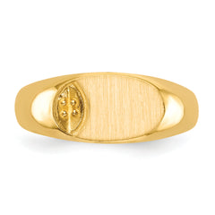 14k 11.0x6.5mm Diamond Open Back Signet Ring Mounting (No Stone Included)