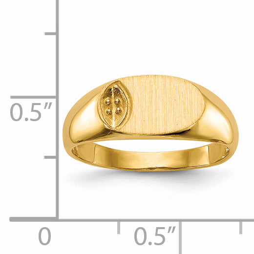 14k 11.0x6.5mm Diamond Open Back Signet Ring Mounting (No Stone Included)