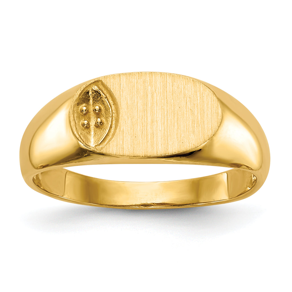 14k 11.0x6.5mm Diamond Open Back Signet Ring Mounting (No Stone Included)