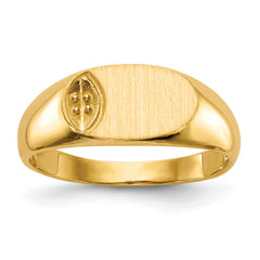 14k 11.0x6.5mm Diamond Open Back Signet Ring Mounting (No Stone Included)