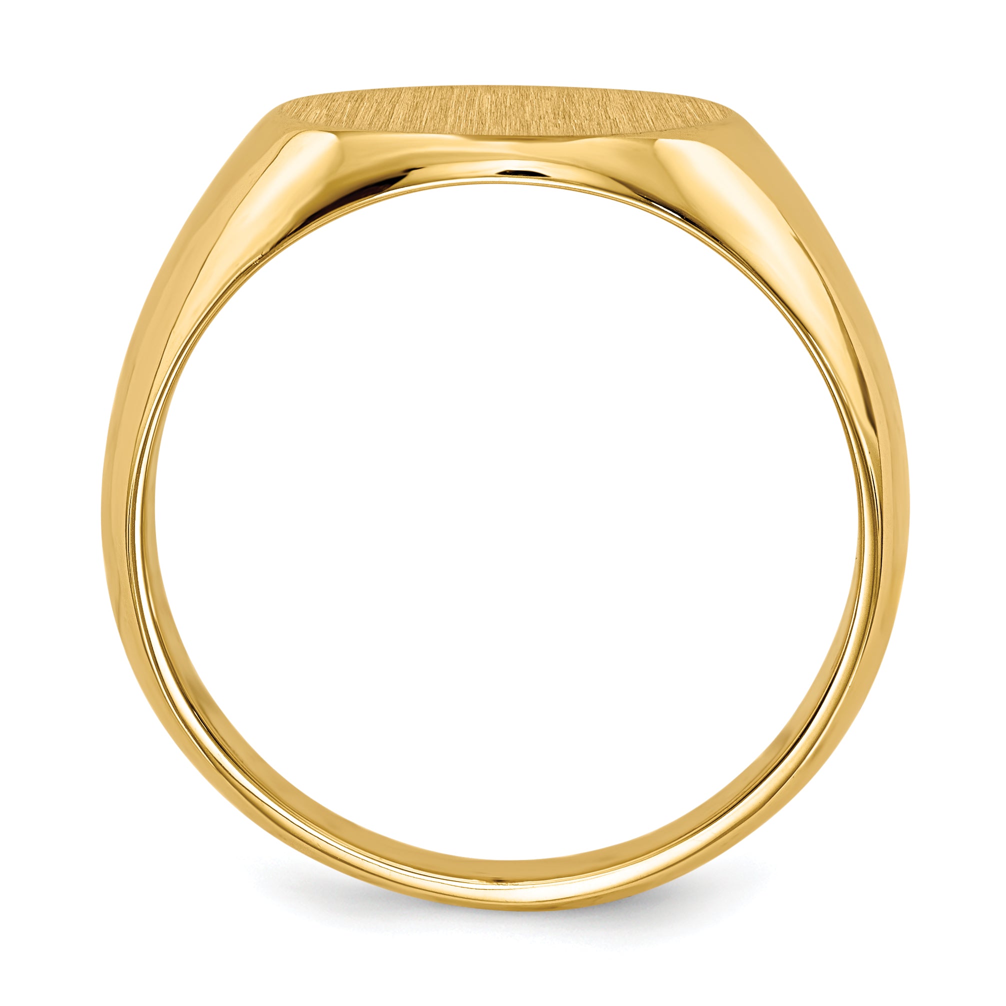 14k 13.5x12.5mm Closed Back Mens Signet Ring Secondary image