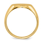 14k 13.5x12.5mm Closed Back Mens Signet Ring