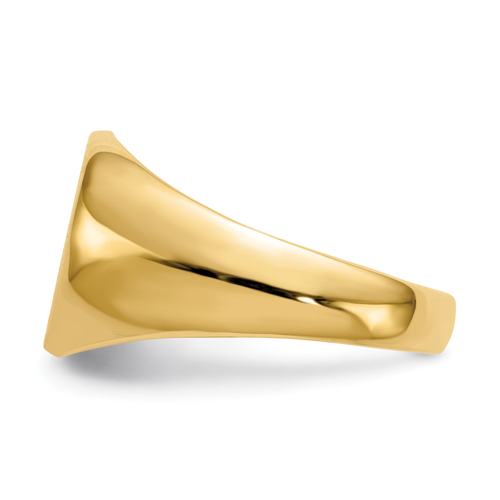 14k 13.5x12.5mm Closed Back Mens Signet Ring