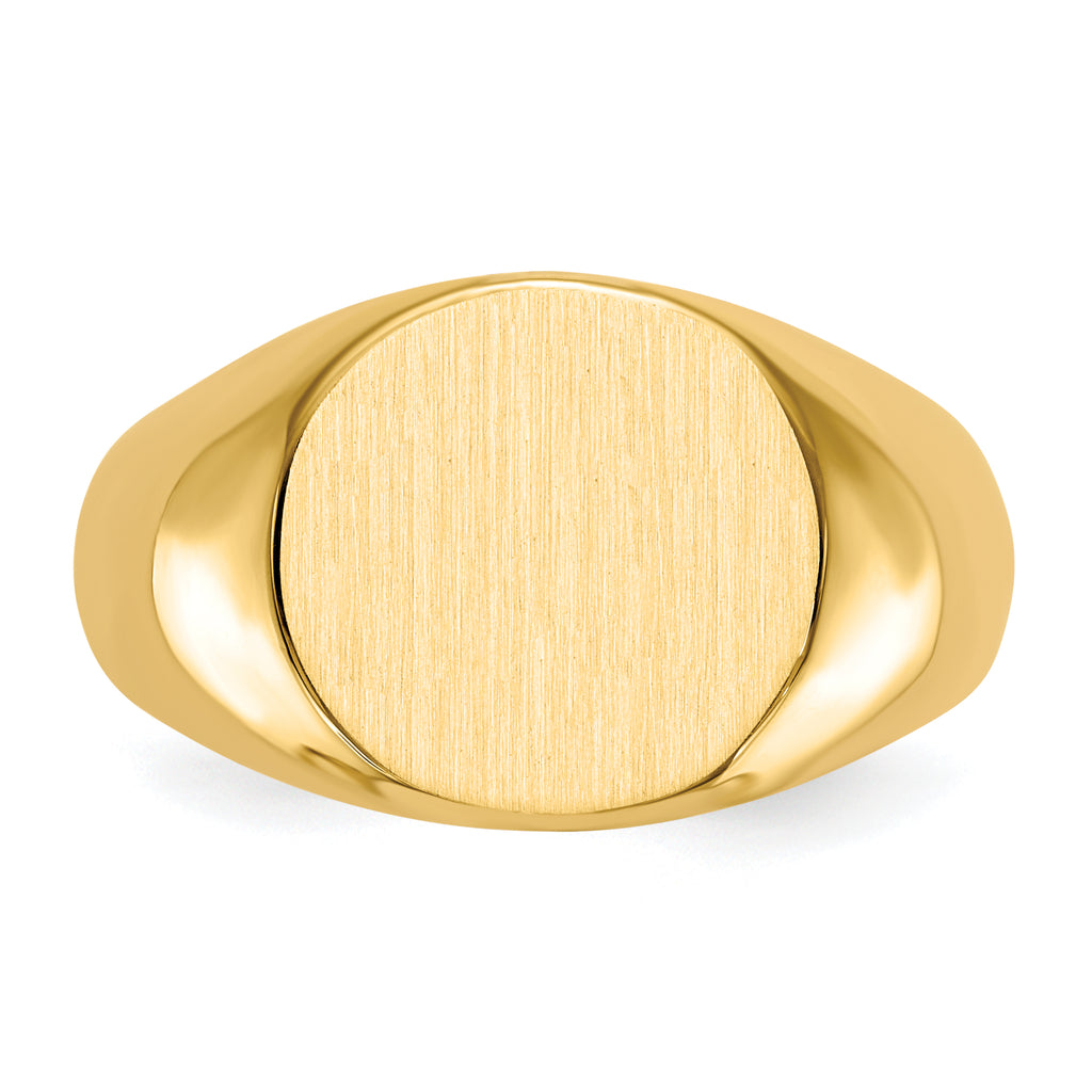 14k 13.5x12.5mm Closed Back Mens Signet Ring