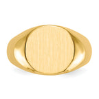14k 13.5x12.5mm Closed Back Mens Signet Ring