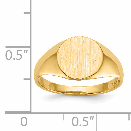 14k 9.5x10.0mm Open Back Signet Ring