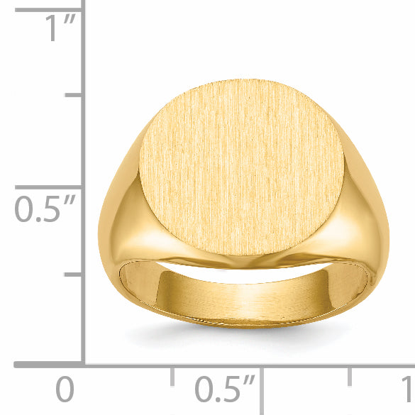 14k 15.5x15.0mm Open Back Signet Ring