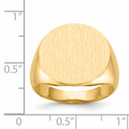 14k 18.0x17.5mm Open Back Mens Signet Ring