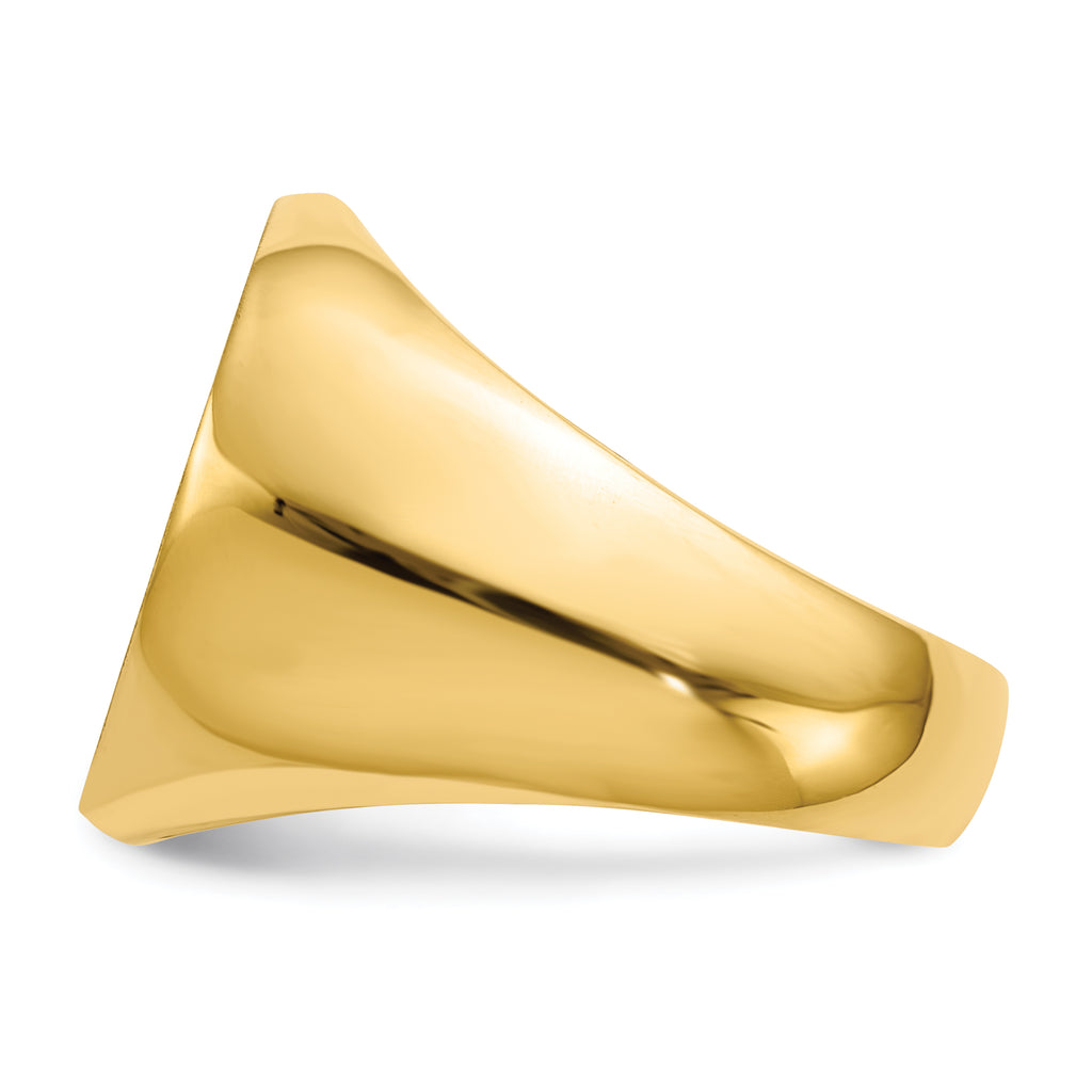10ky 18.0x18.0mm Open Back Men's Signet Ring