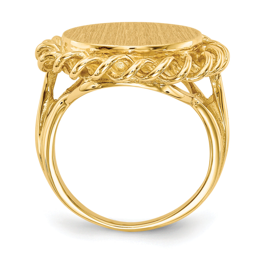 14k 15.0x14.5mm Open Back Signet Ring