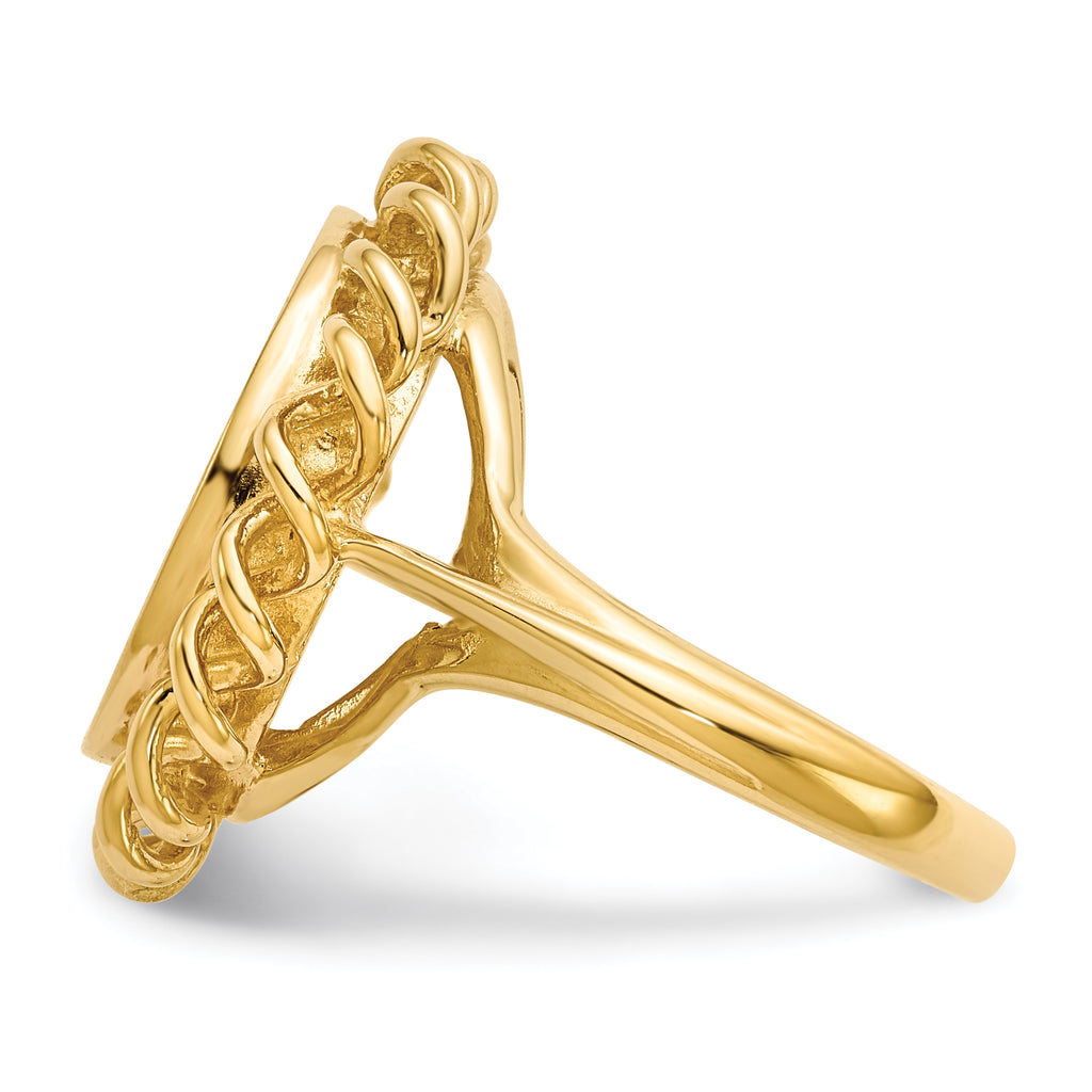 14k 15.0x14.5mm Open Back Signet Ring