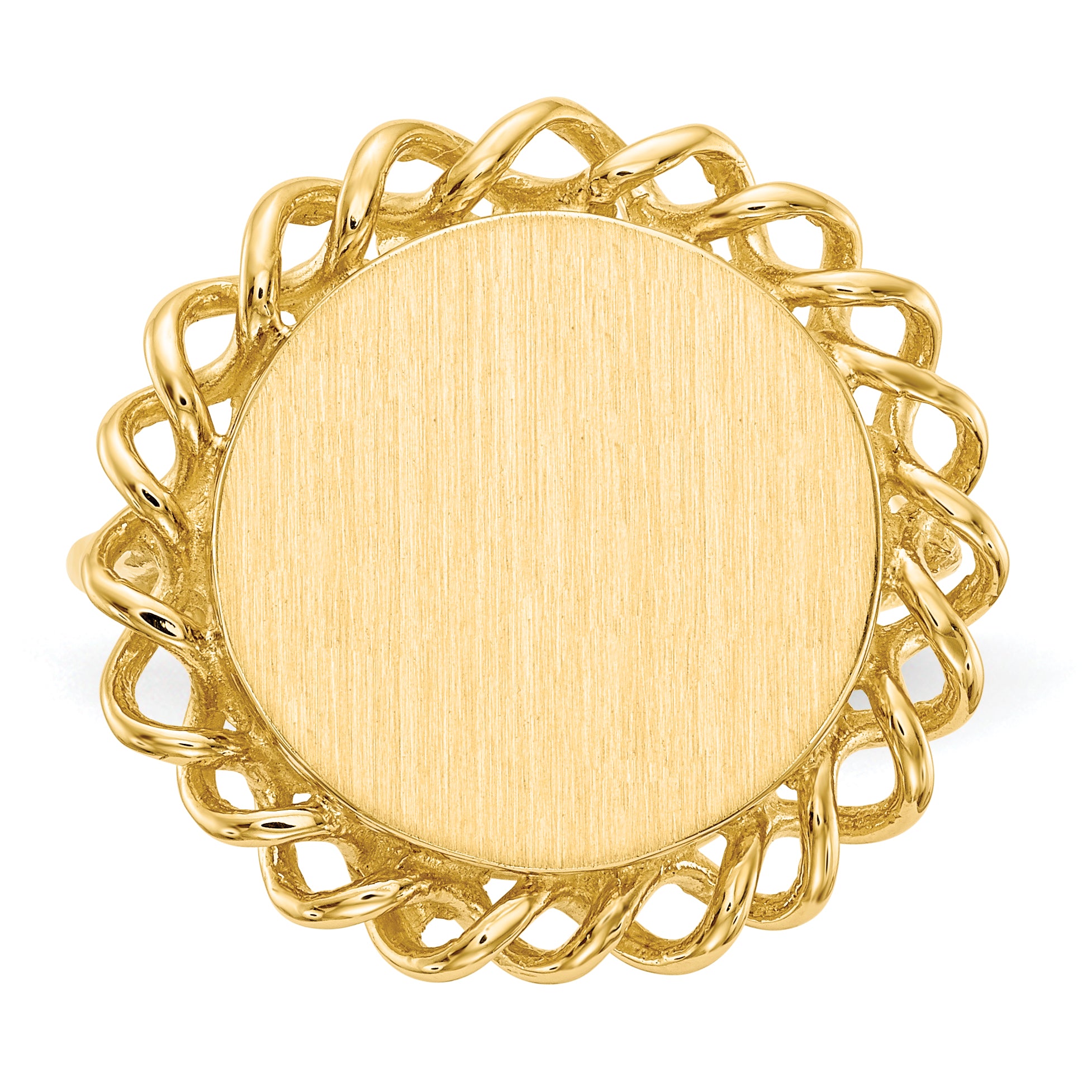 14k 15.0x14.5mm Open Back Signet Ring