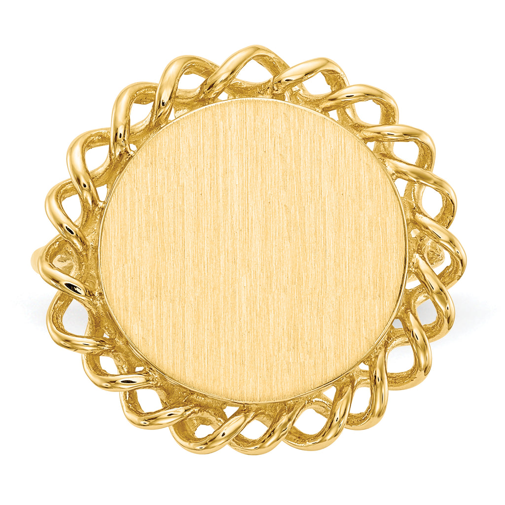 10k 14.5x15.0mm Open Back Signet Ring
