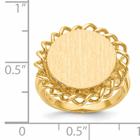 14k 15.0x14.5mm Open Back Signet Ring