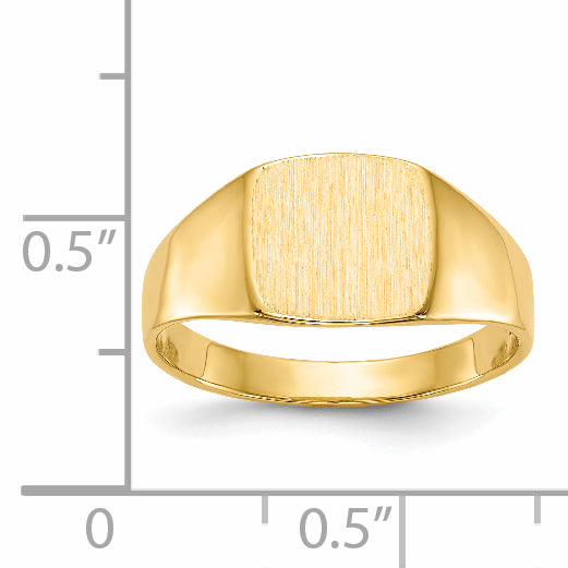 14k 9.0x8.5mm Closed Back Signet Ring
