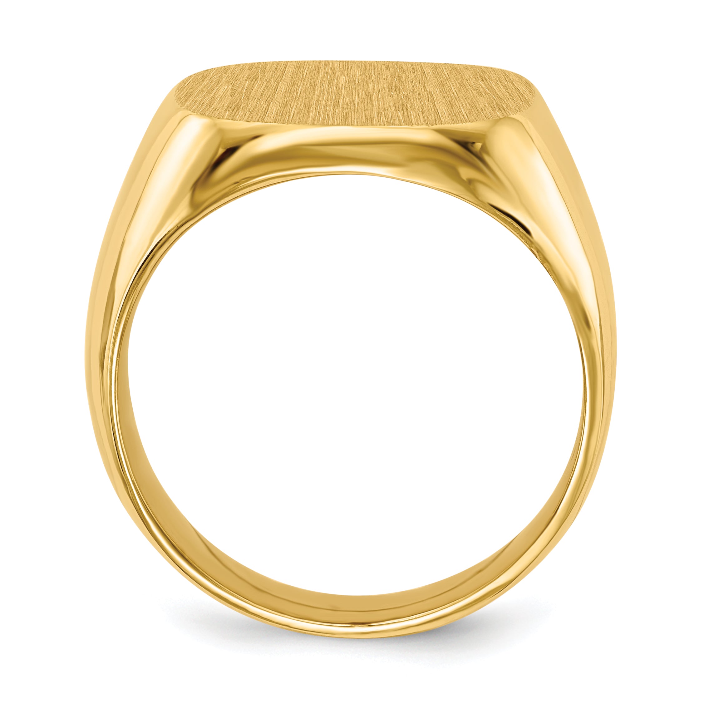 14k 17.0x16.0mm Closed Back Mens Signet Ring