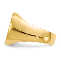 14k 17.0x16.0mm Closed Back Mens Signet Ring