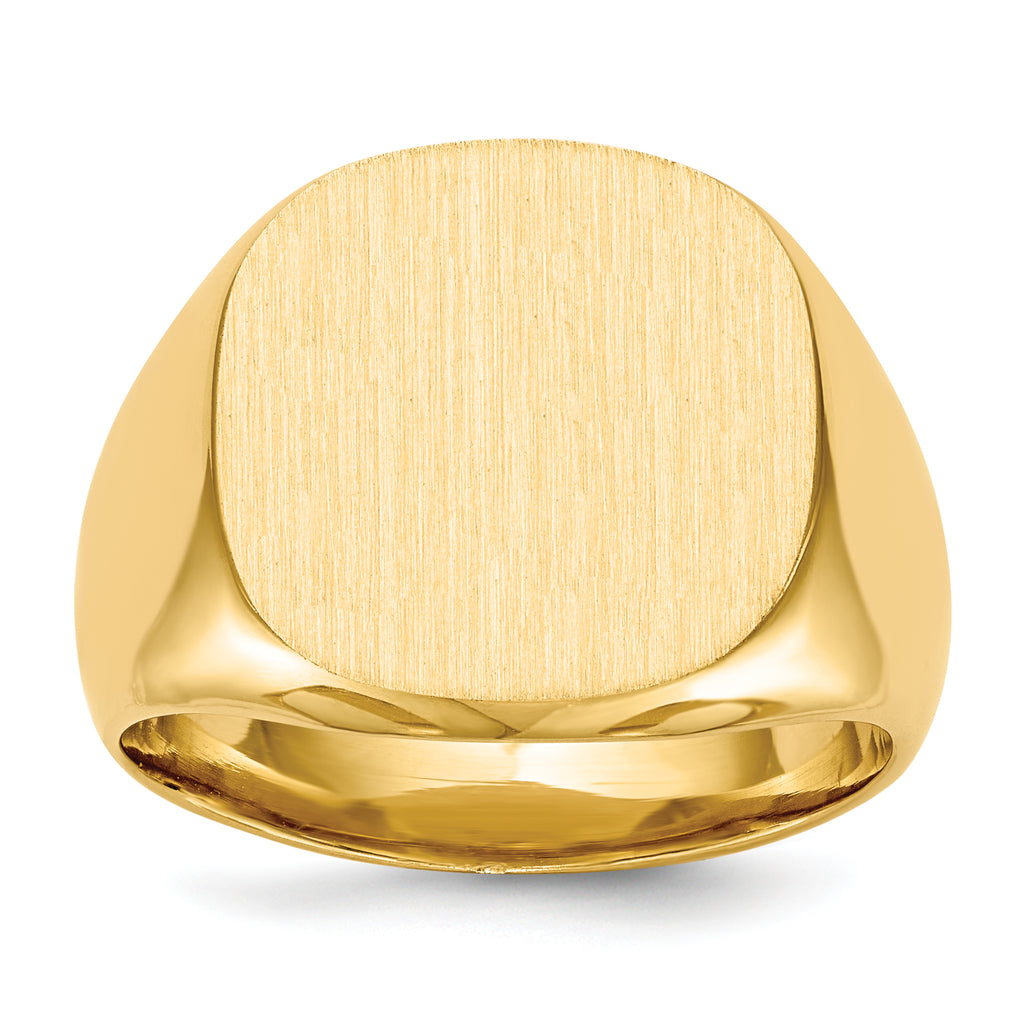 10k 16.0x17.0mm Closed Back Men's Signet Ring