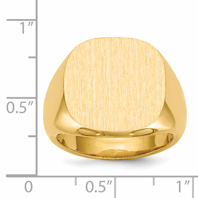 14k 17.0x17.0mm Closed Back Mens Signet Ring
