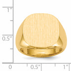 14k 17.0x17.0mm Closed Back Mens Signet Ring