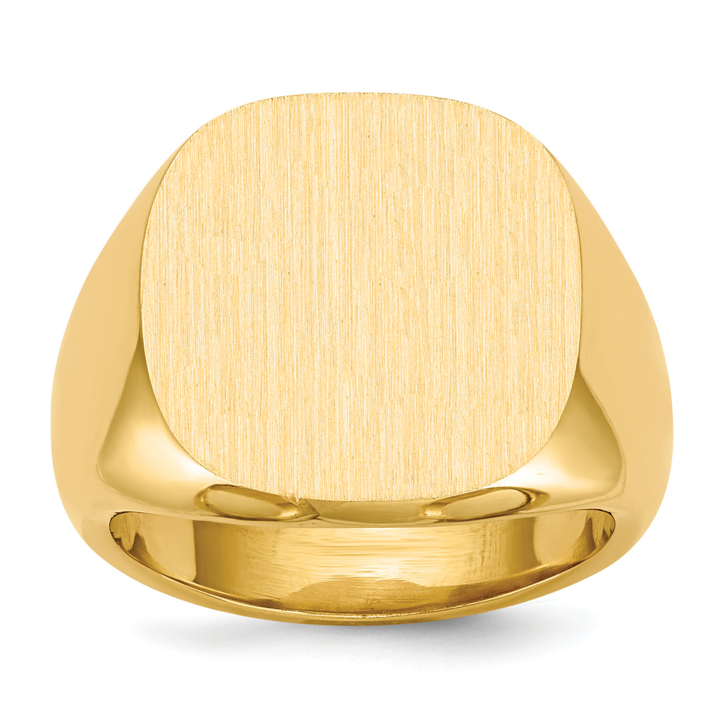 14k 17.0x17.0mm Closed Back Mens Signet Ring