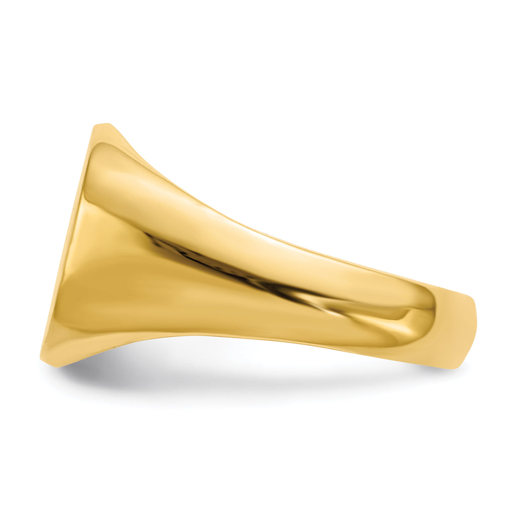 14k 13.5x12.0mm Open Back Mens Signet Ring
