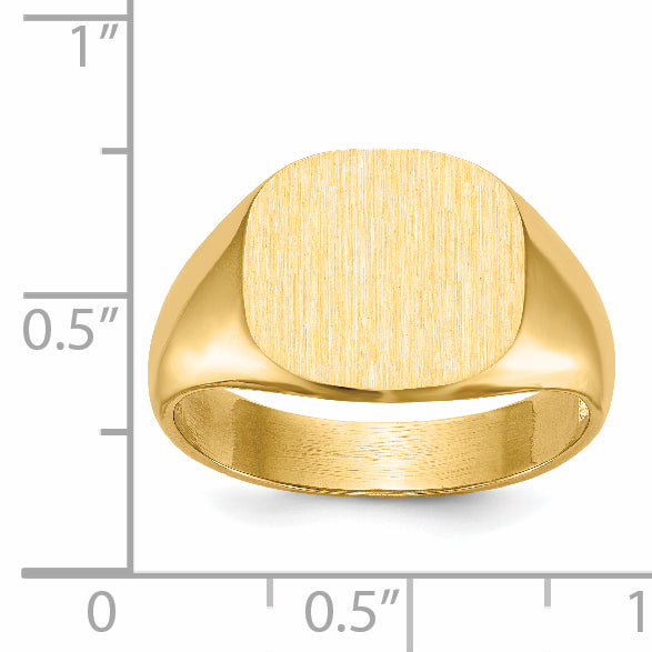 14k 13.5x12.0mm Open Back Mens Signet Ring