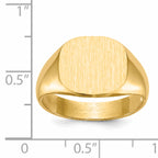 14k 13.5x12.0mm Open Back Mens Signet Ring