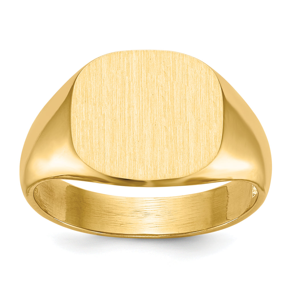 10ky 12.0x13.5mm Open Back Men's Signet Ring