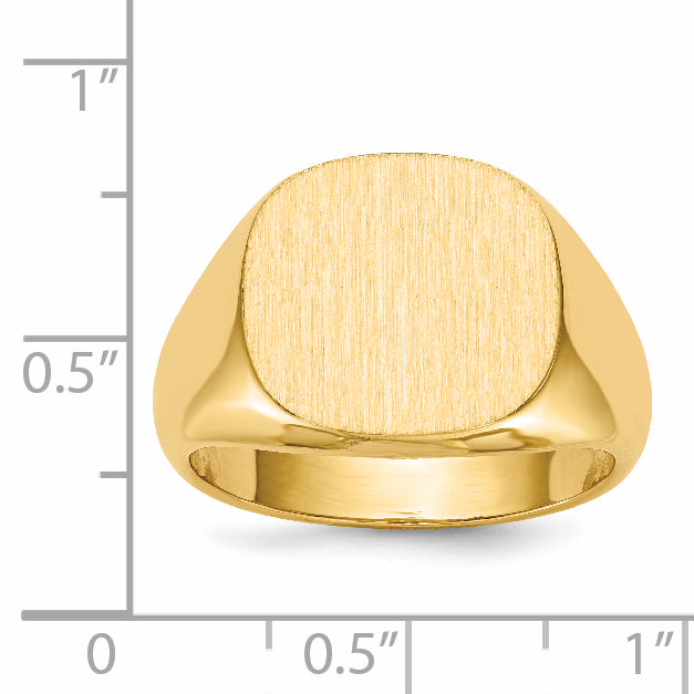 14k 15.0 x13.5mm Open Back Mens Signet Ring