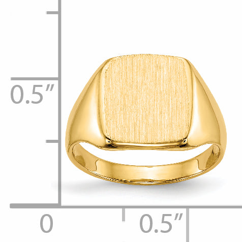 14k 10.0x10.0mm Closed Back Signet Ring