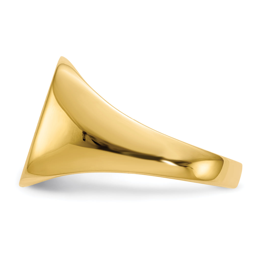 14k 13.5x15.0mm Closed Back Mens Signet Ring