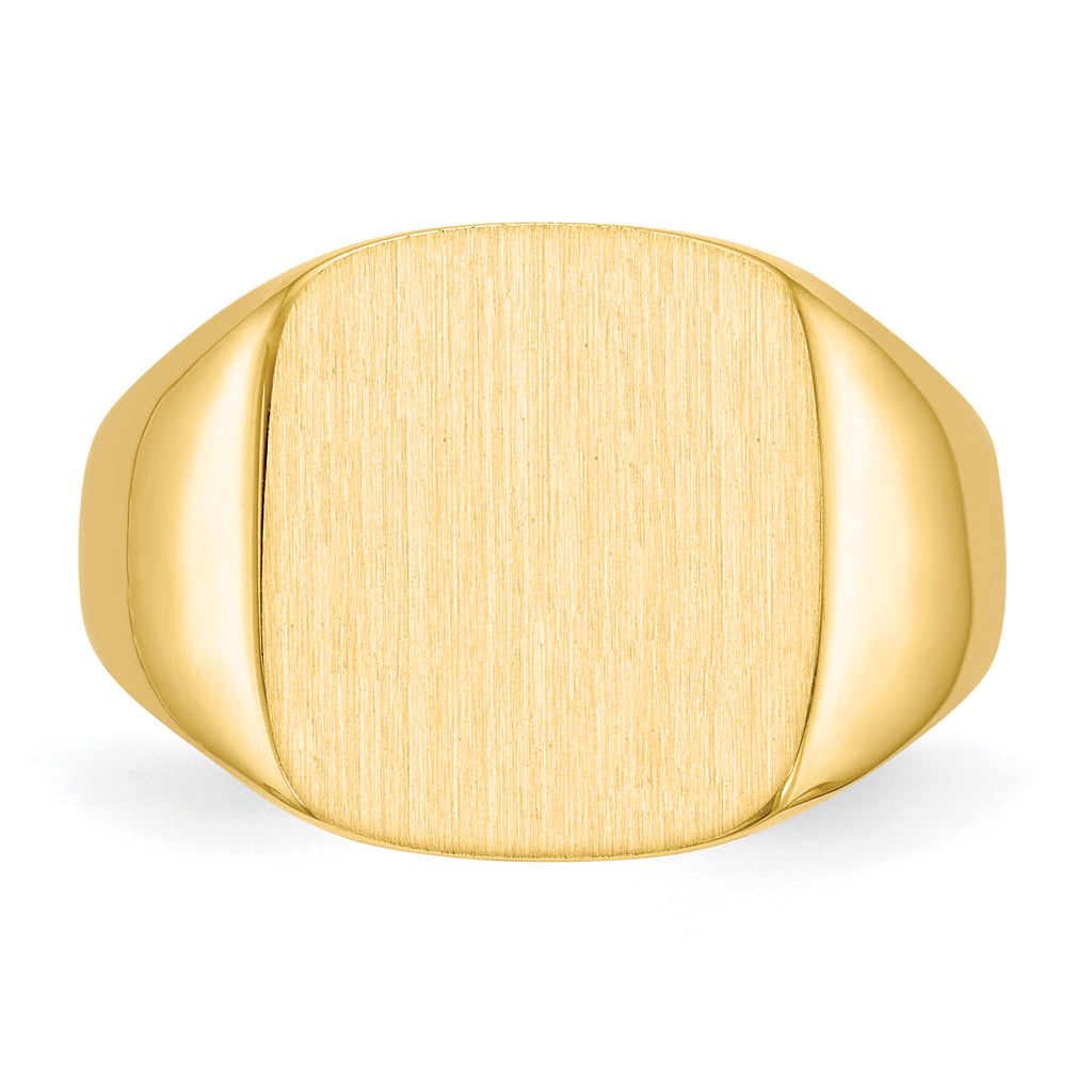14k 13.5x15.0mm Closed Back Mens Signet Ring