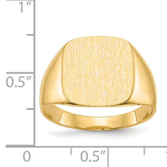 14k 13.5x15.0mm Closed Back Mens Signet Ring